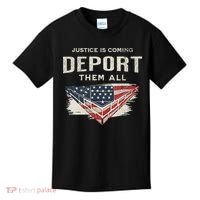 Trump Won 2024 Justice Is Coming Deport Them All Wall Kids T-Shirt thumb 0