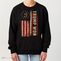 Trump Won 2024 45 47th President Usa Flag Women's Sweatshirt thumb 0