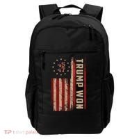 Trump Won 2024 45 47th President Usa Flag Backpack thumb 0