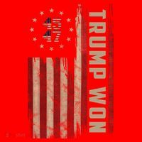 Trump Won 2024 45 47th President Usa Flag Santa Hat thumb 1
