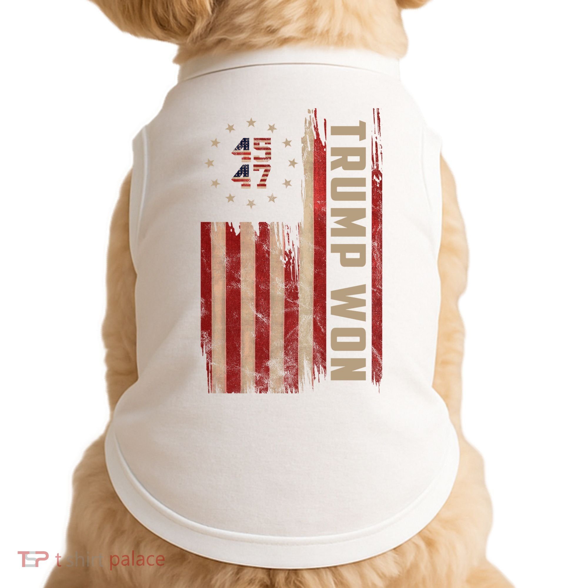 Trump Won 2024 45 47th President Usa Flag Doggie Tank