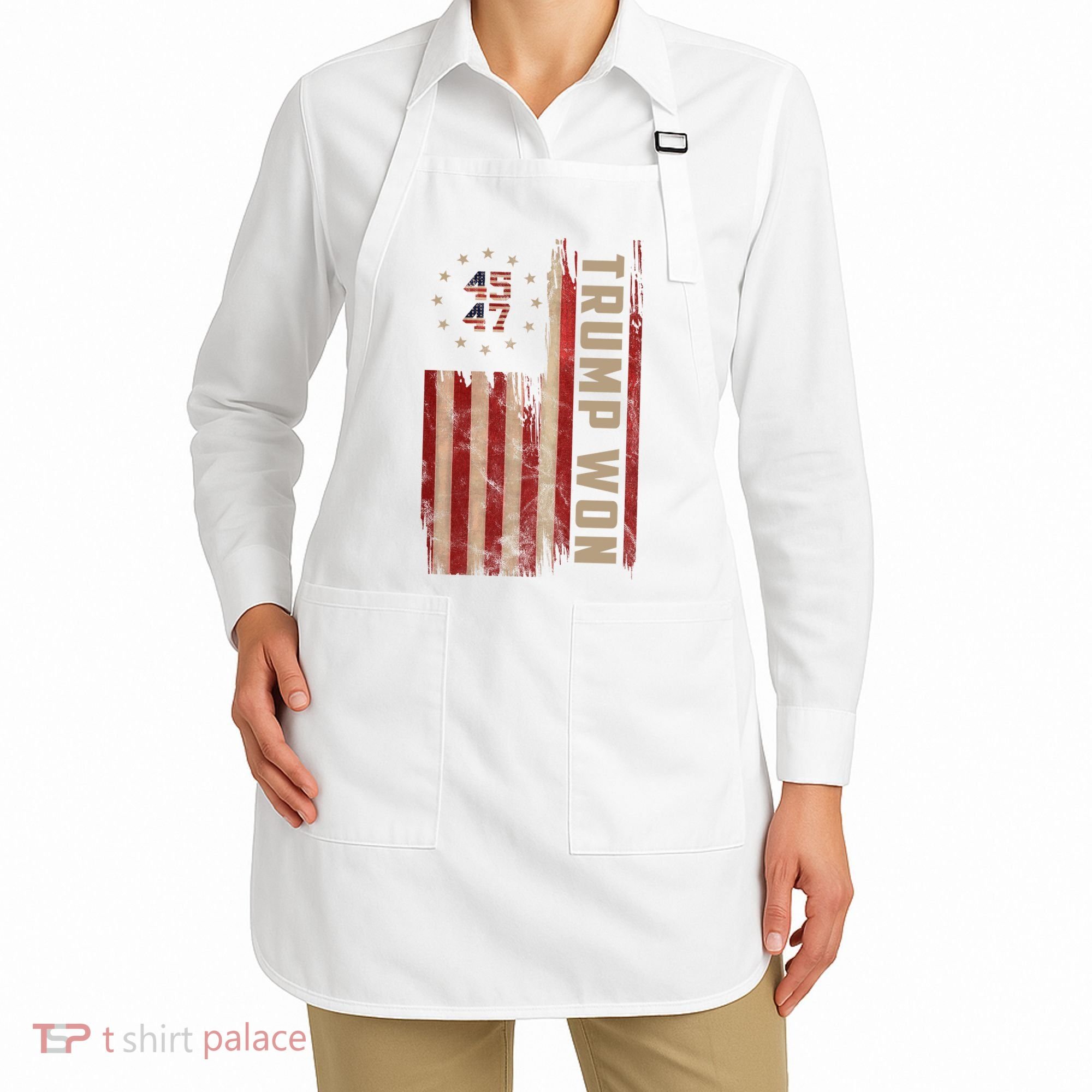 Trump Won 2024 45 47th President Usa Flag Apron