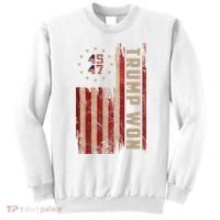 Trump Won 2024 45 47th President Usa Flag Sweatshirt thumb 0