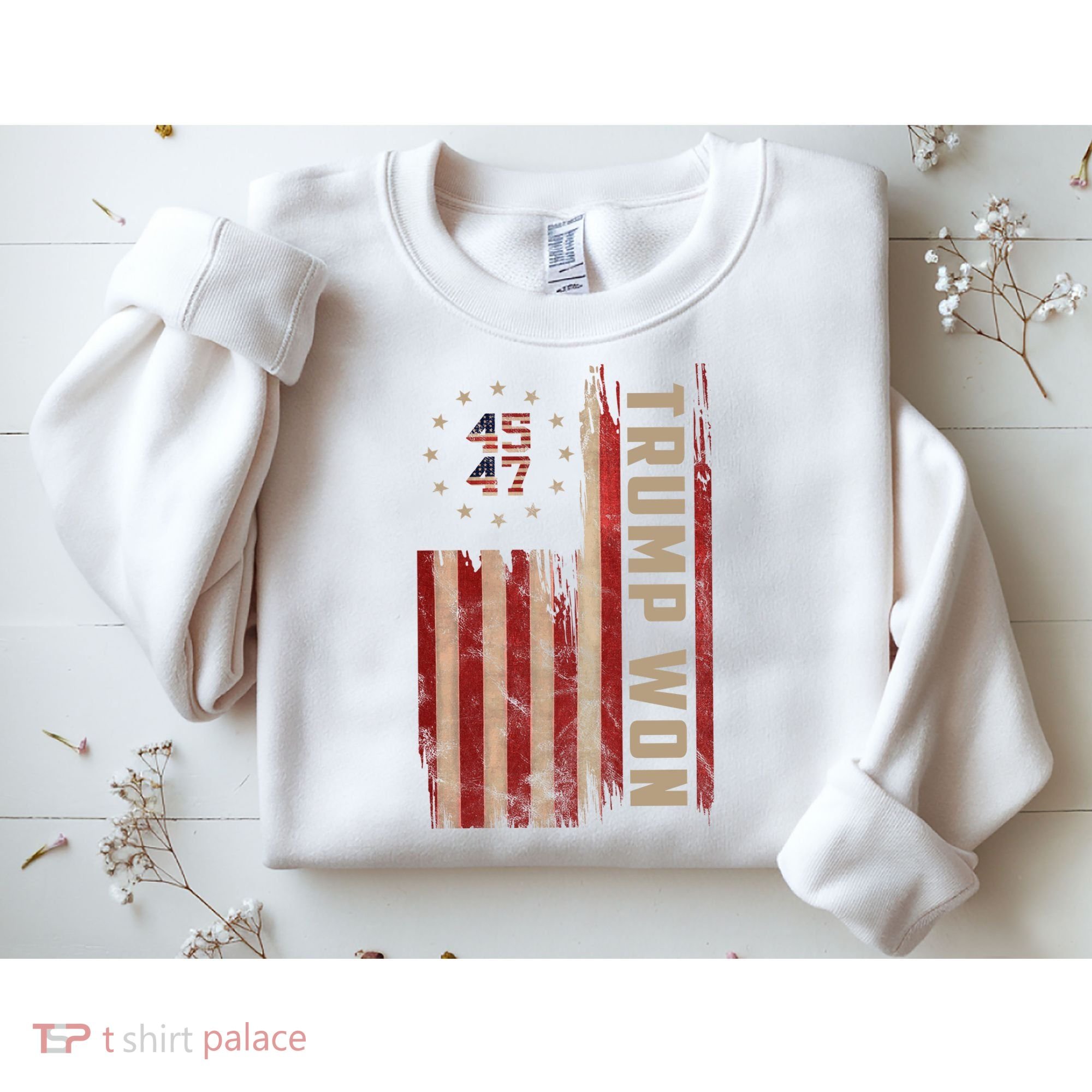 Trump Won 2024 45 47th President Usa Flag Sweatshirt