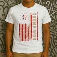 Trump Won 2024 45 47th President Usa Flag T-Shirt thumb 3