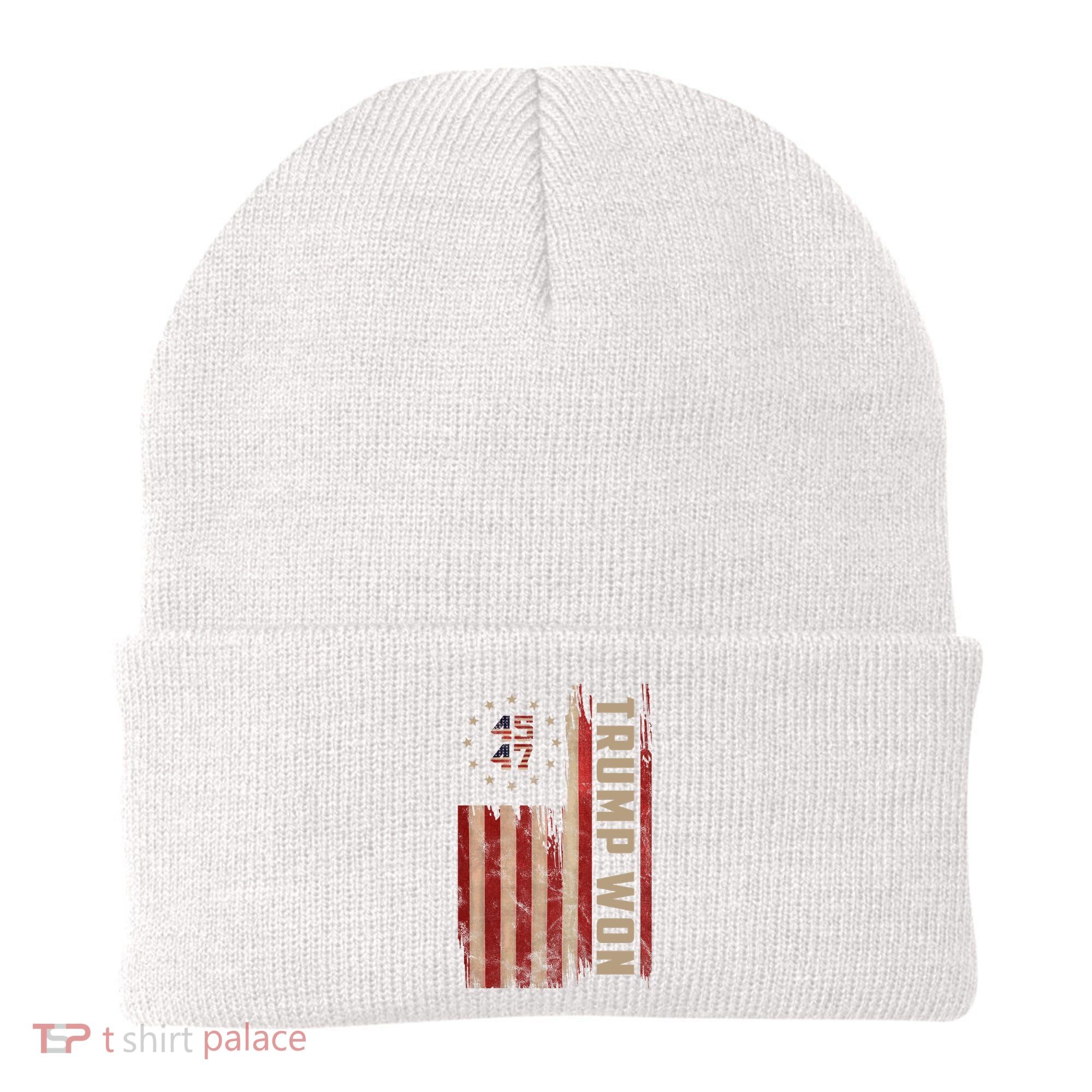Trump Won 2024 45 47th President Usa Flag Beanie