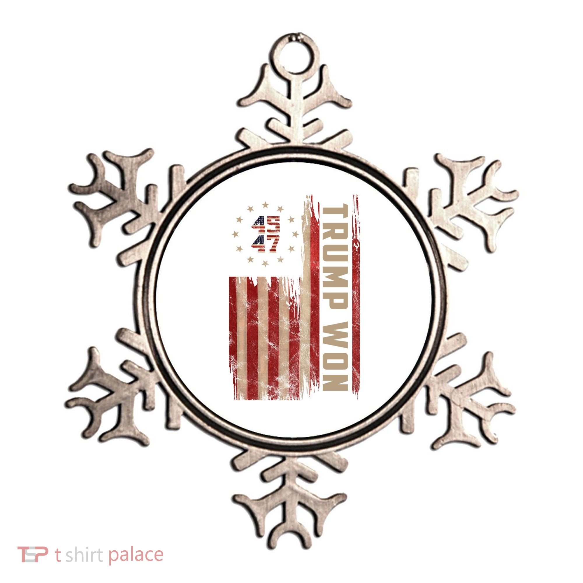 Trump Won 2024 45 47th President Usa Flag Ornament