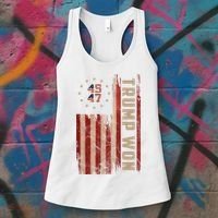 Trump Won 2024 45 47th President Usa Flag Women's Tank Top thumb 3