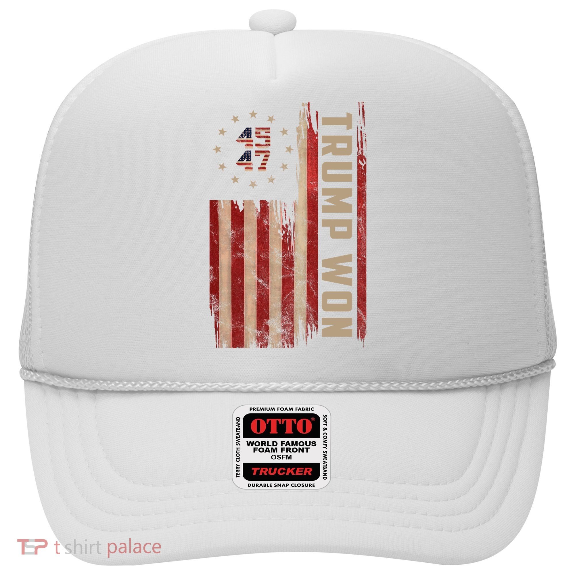 Trump Won 2024 45 47th President Usa Flag Hat