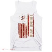 Trump Won 2024 45 47th President Usa Flag Tank Top thumb 0