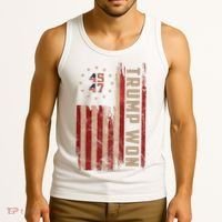 Trump Won 2024 45 47th President Usa Flag Tank Top thumb 3