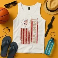 Trump Won 2024 45 47th President Usa Flag Tank Top thumb 4