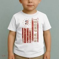 Trump Won 2024 45 47th President Usa Flag Toddler T-Shirt thumb 2