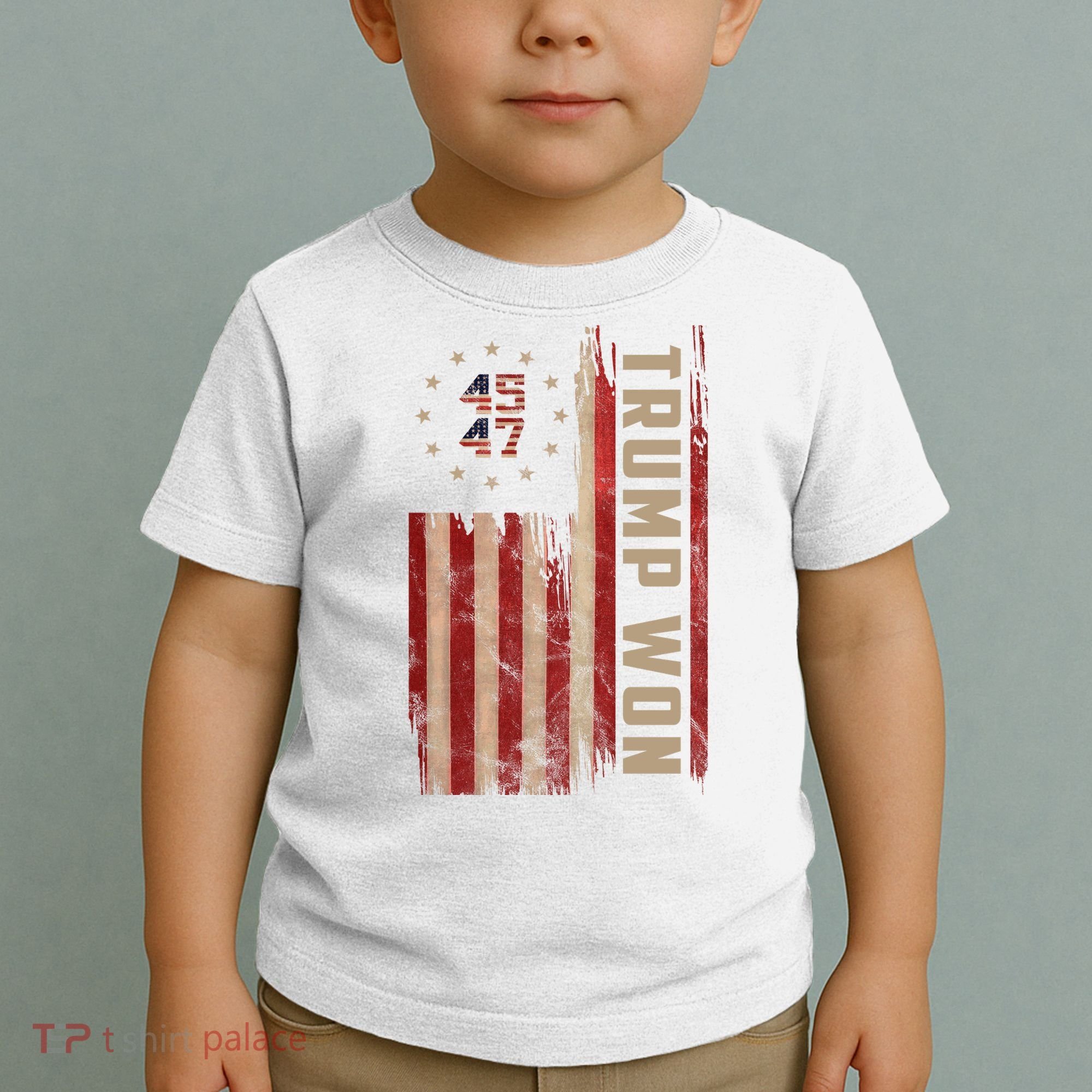 Trump Won 2024 45 47th President Usa Flag Toddler T-Shirt
