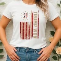 Trump Won 2024 45 47th President Usa Flag Women's T-Shirt thumb 2