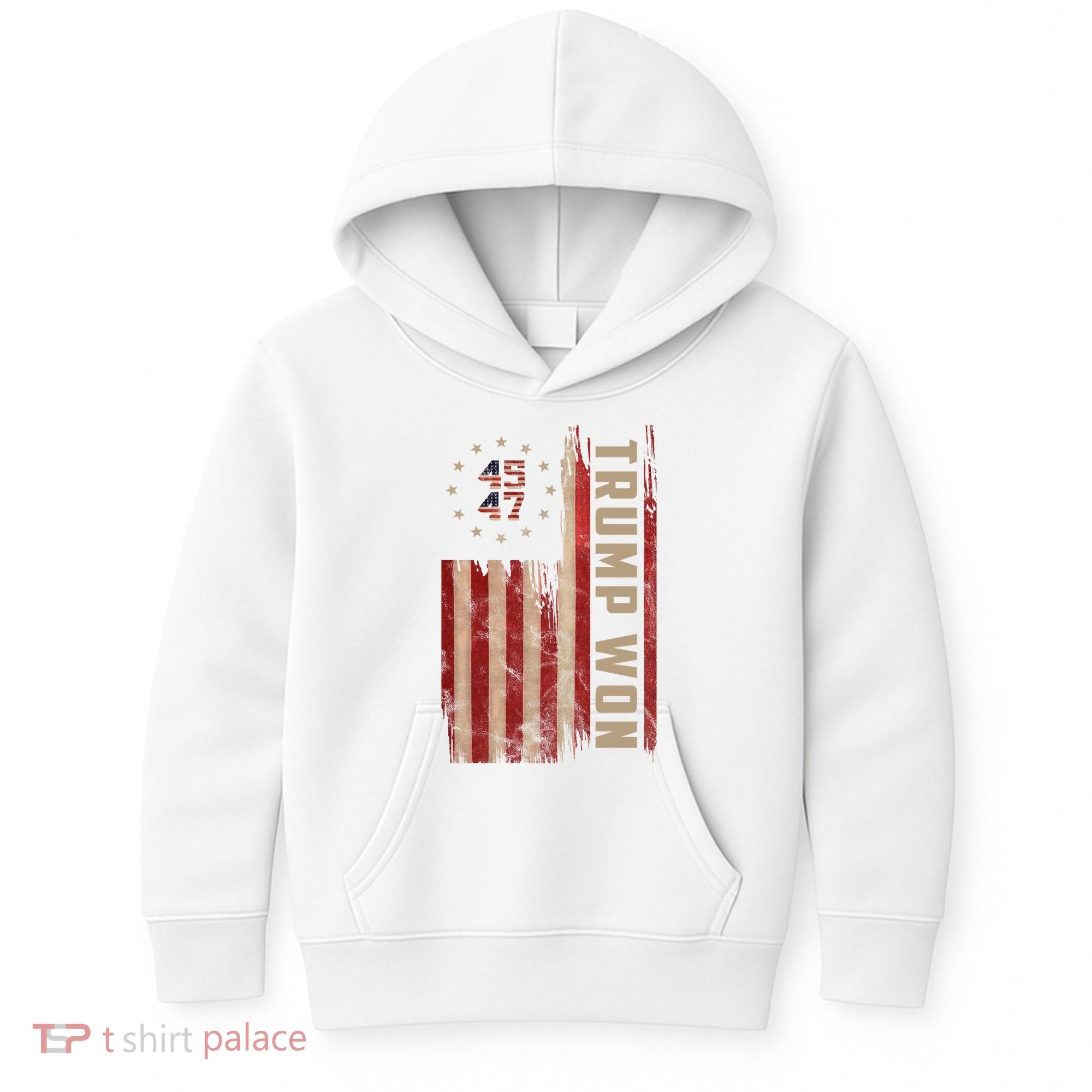 Trump Won 2024 45 47th President Usa Flag Kids Hoodie