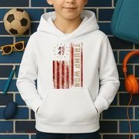 Trump Won 2024 45 47th President Usa Flag Kids Hoodie thumb 2