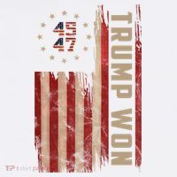 Trump Won 2024 45 47th President Usa Flag Kids T-Shirt thumb 4
