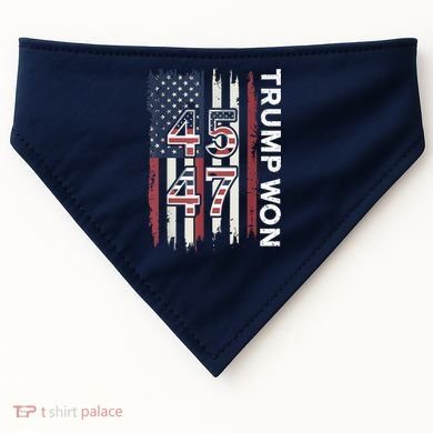 Trump Won 45 47 USA-Made Doggie Bandana