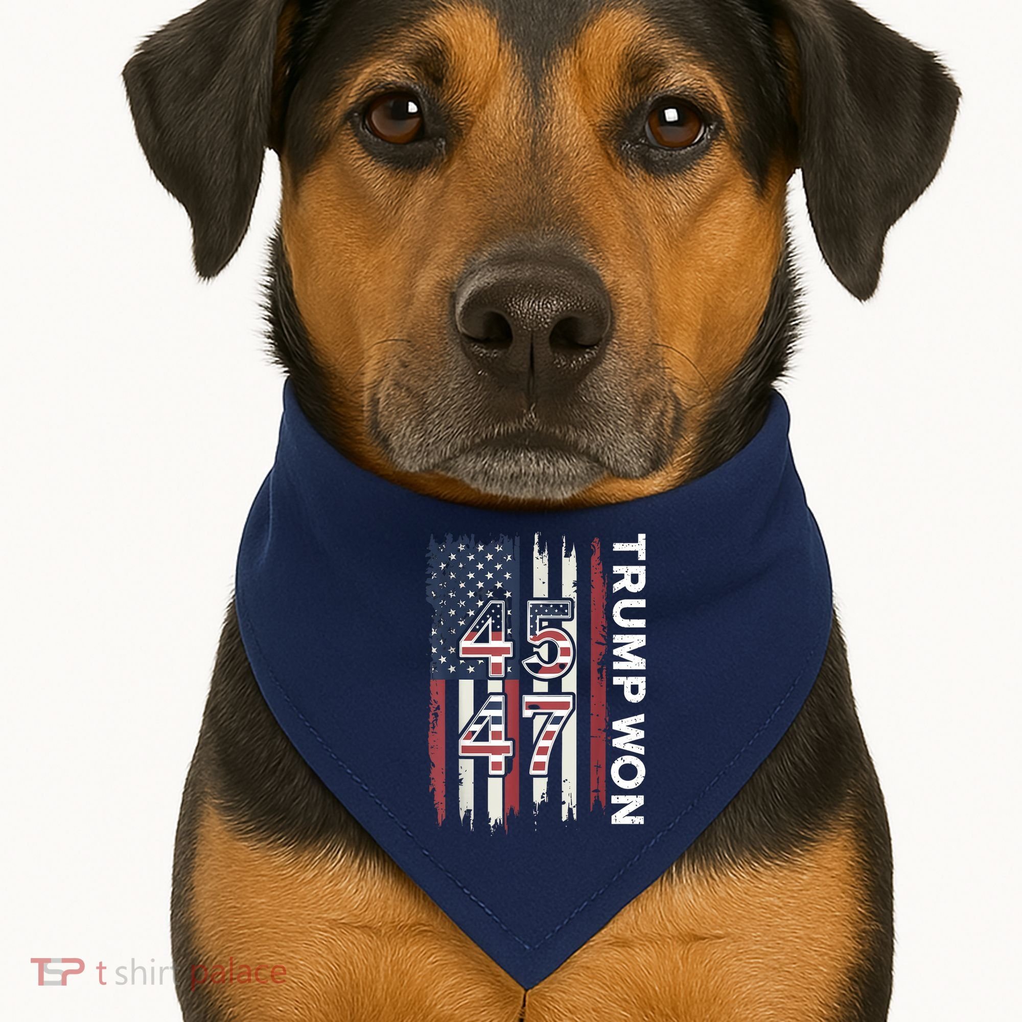 Trump Won 45 47 USA-Made Doggie Bandana