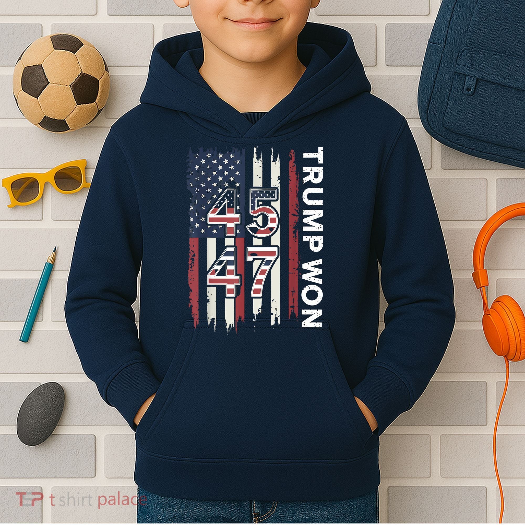 Trump Won 45 47 Kids Hoodie