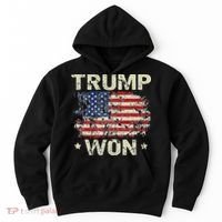 Trump Won 4th of July American Flag Hoodie thumb 0