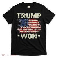 Trump Won 4th of July American Flag T-Shirt thumb 0