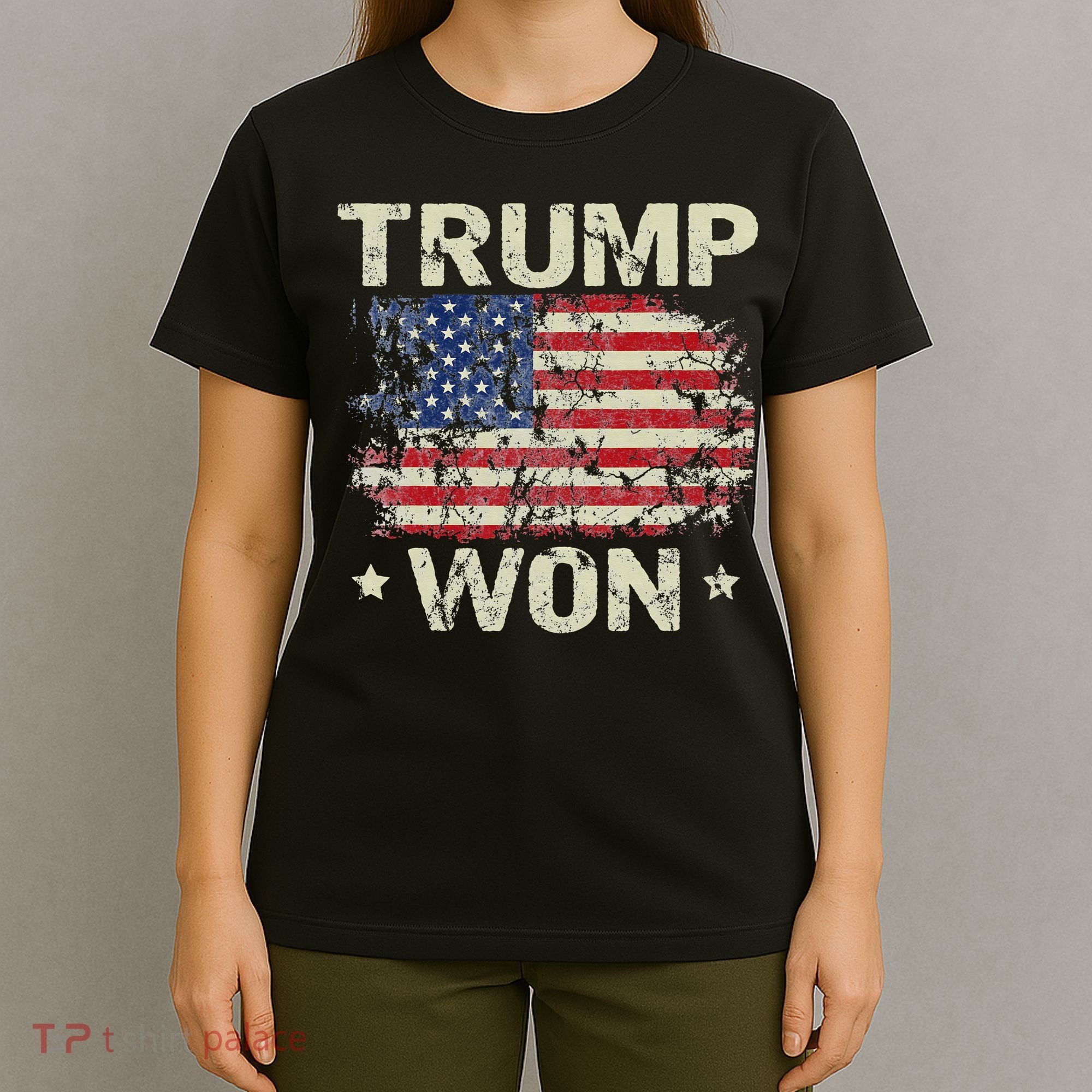 Trump Won 4th of July American Flag T-Shirt