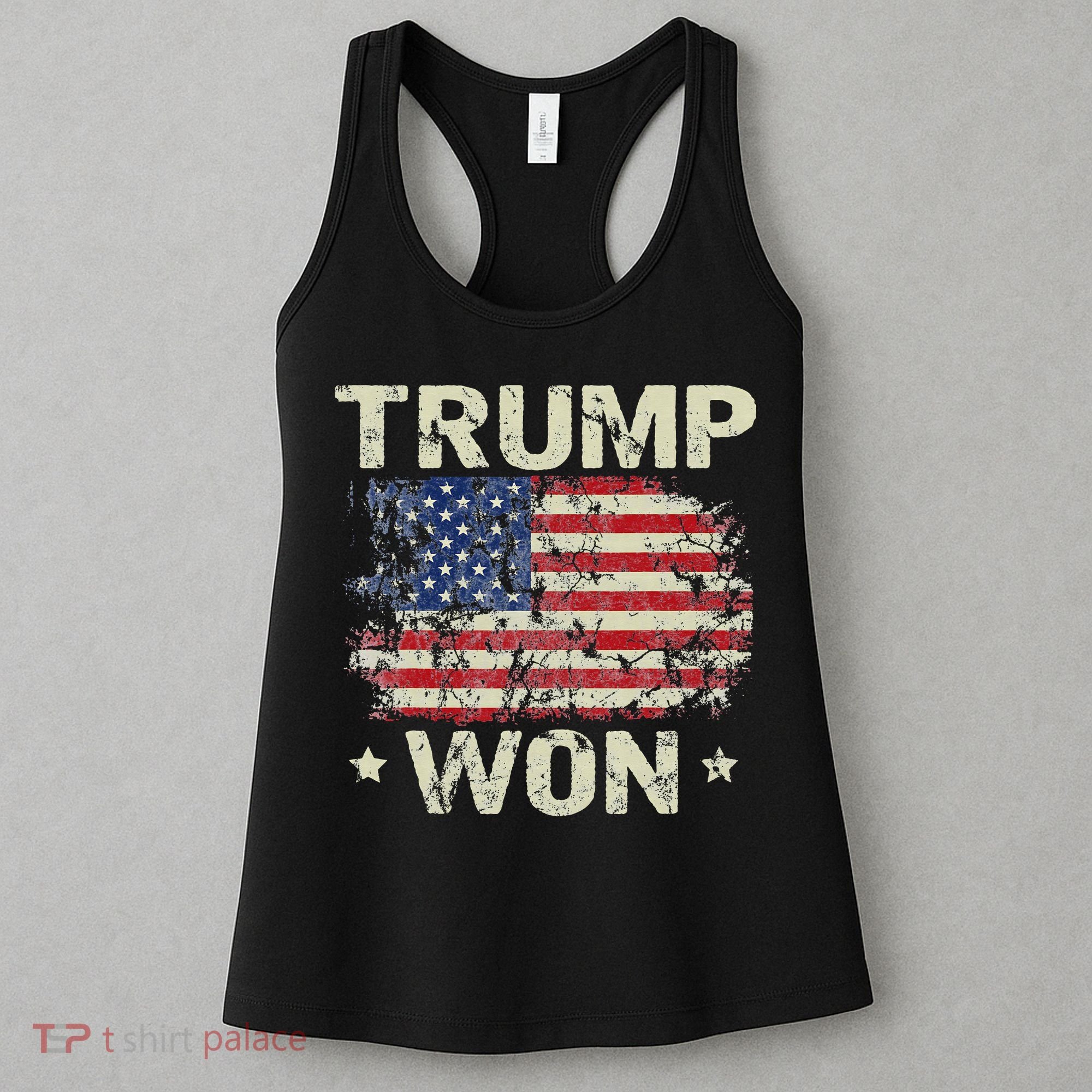 Trump Won 4th of July American Flag Women's Tank Top