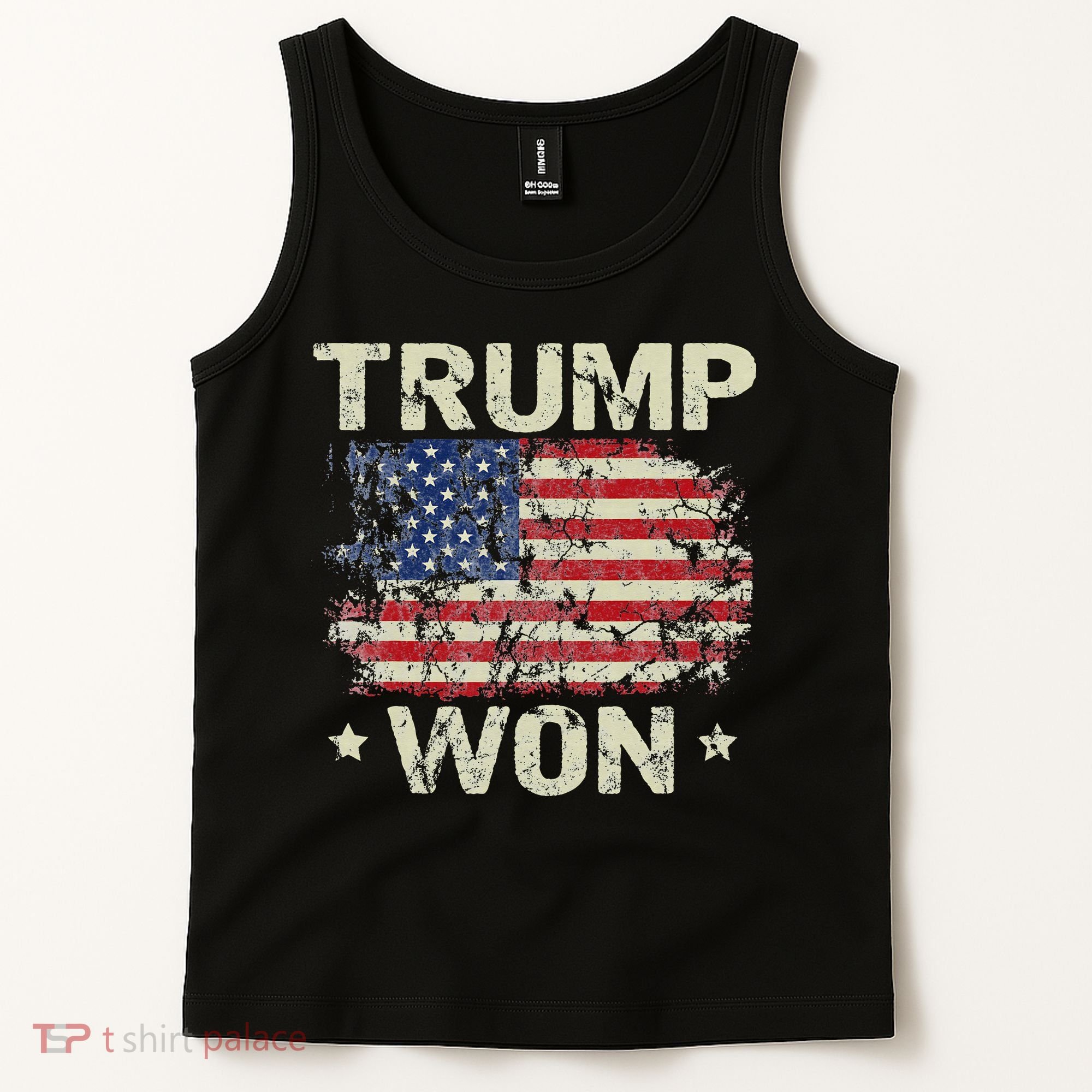 Trump Won 4th of July American Flag Tank Top
