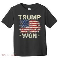 Trump Won 4th of July American Flag Toddler T-Shirt thumb 0