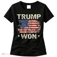 Trump Won 4th of July American Flag Women's T-Shirt thumb 0