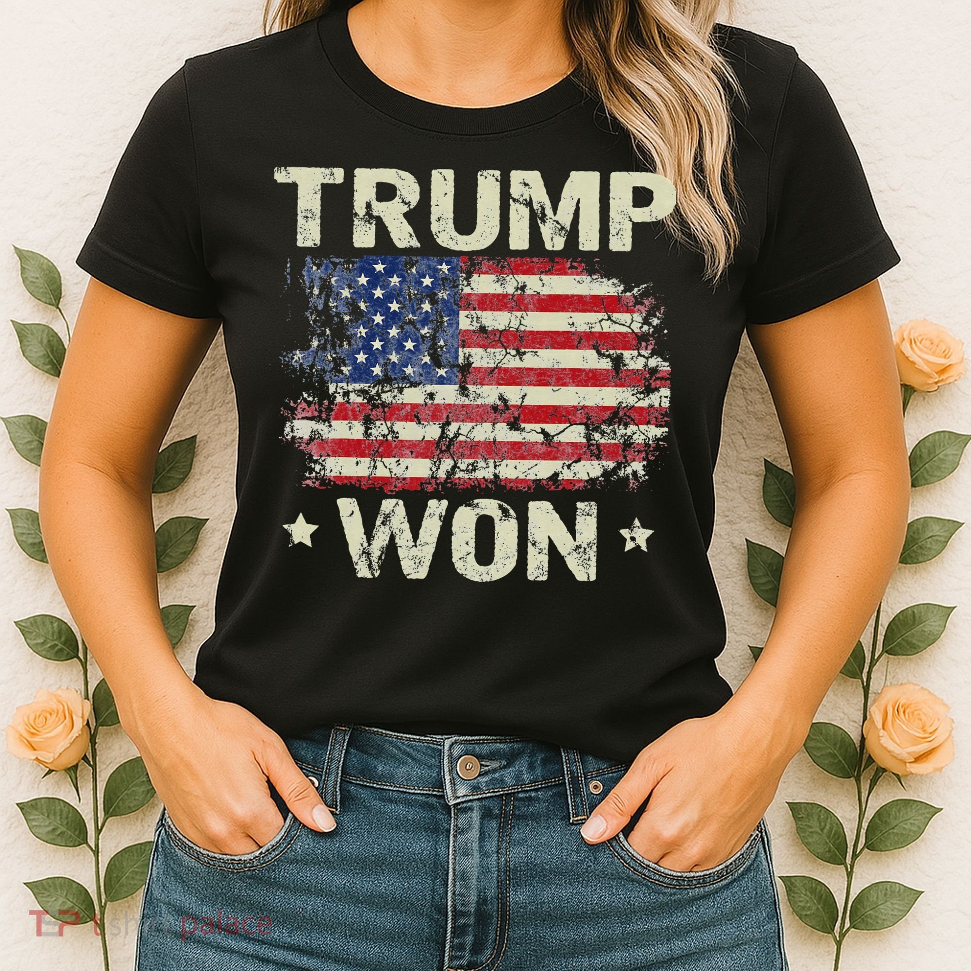 Trump Won 4th of July American Flag Women's T-Shirt