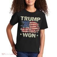 Trump Won 4th of July American Flag Kids T-Shirt thumb 2
