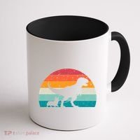 Trex Walking A Dog Funny Pembroke Welsh Corgi Lover Dog Dad Gift Coffee Mug thumb 1