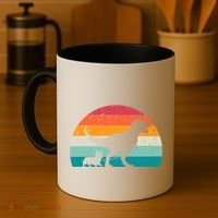 Trex Walking A Dog Funny Pembroke Welsh Corgi Lover Dog Dad Gift Coffee Mug thumb 4