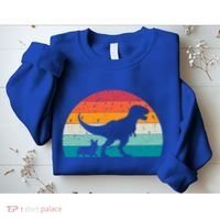 Trex Walking A Dog Funny Pembroke Welsh Corgi Lover Dog Dad Gift Sweatshirt thumb 2