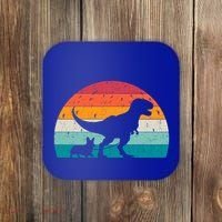 Trex Walking A Dog Funny Pembroke Welsh Corgi Lover Dog Dad Gift Coaster thumb 0
