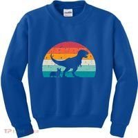 Trex Walking A Dog Funny Pembroke Welsh Corgi Lover Dog Dad Gift Kids Sweatshirt thumb 0