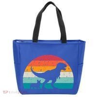 Trex Walking A Dog Funny Pembroke Welsh Corgi Lover Dog Dad Gift Tote Bag thumb 0