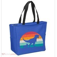 Trex Walking A Dog Funny Pembroke Welsh Corgi Lover Dog Dad Gift Tote Bag thumb 2
