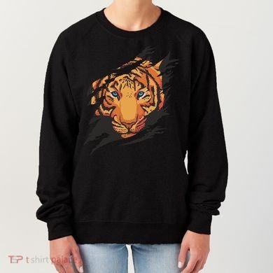 Tiger Wild Animal Ripped Women's Sweatshirt