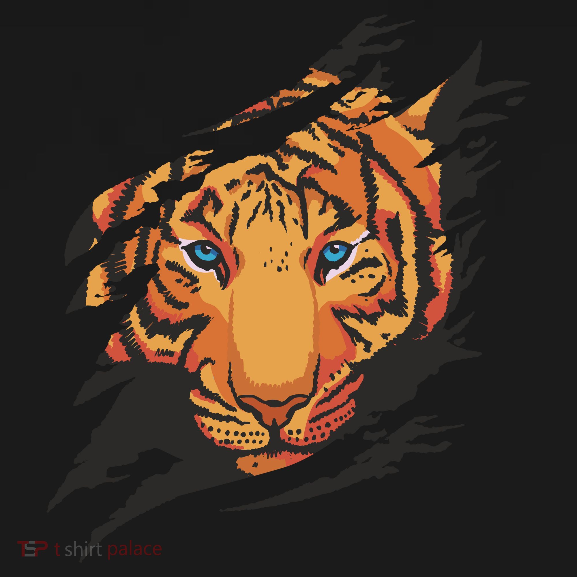 Tiger Wild Animal Ripped Backpack