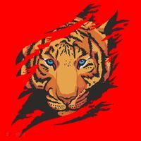 Tiger Wild Animal Ripped Santa Hat thumb 1
