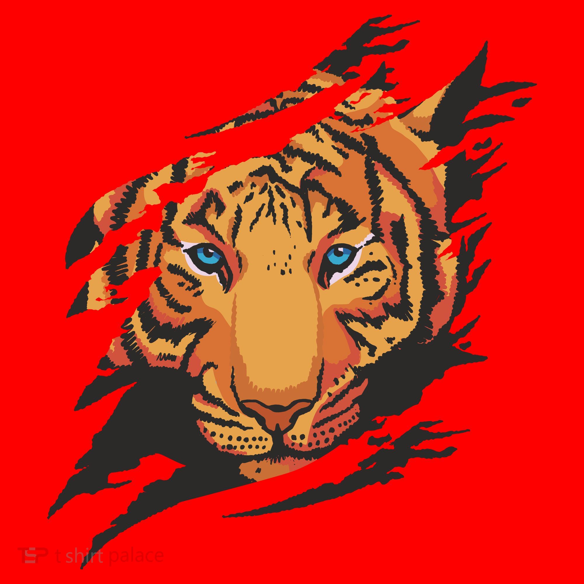 Tiger Wild Animal Ripped Santa Hat