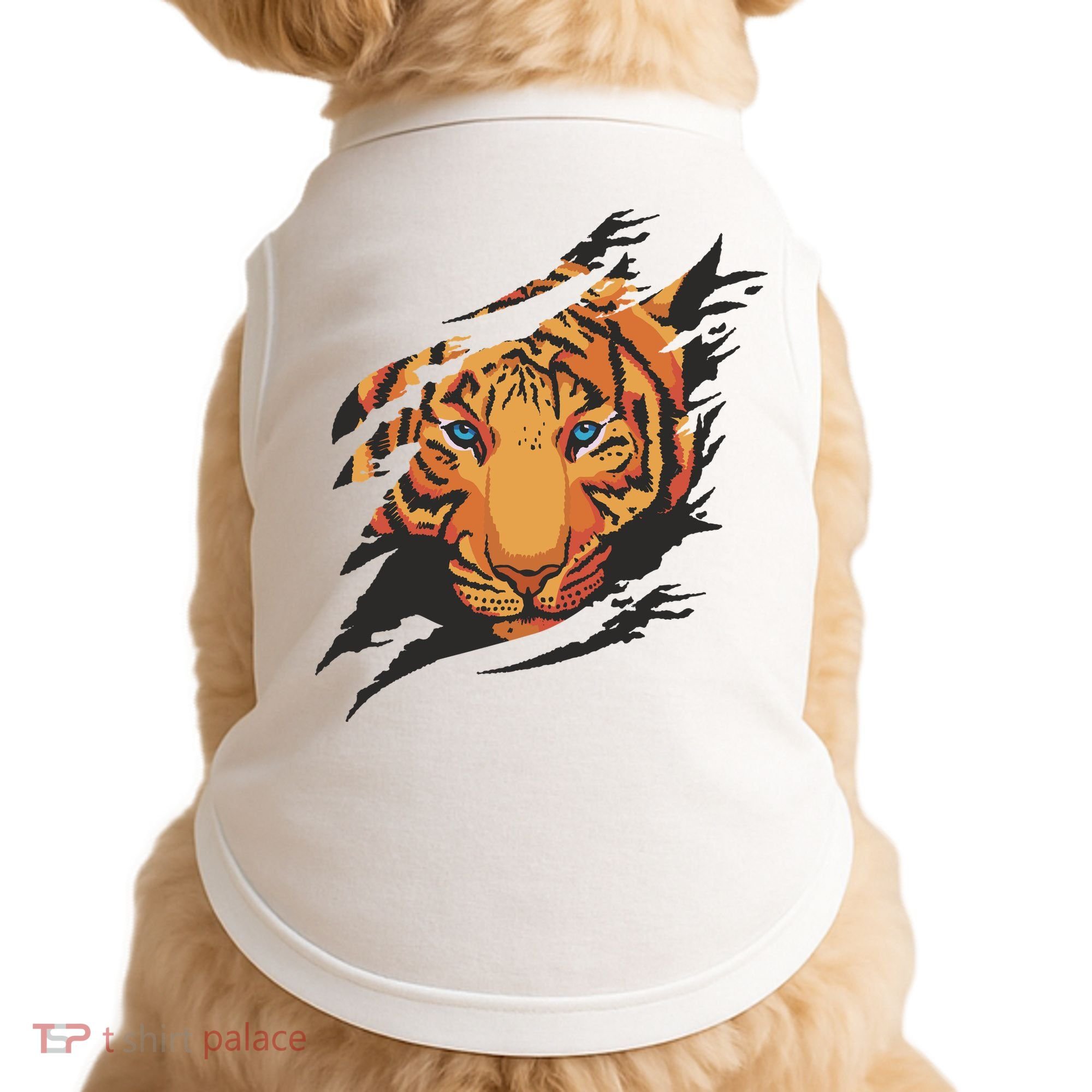 Tiger Wild Animal Ripped Doggie Tank
