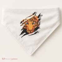 Tiger Wild Animal Ripped USA-Made Doggie Bandana thumb 0