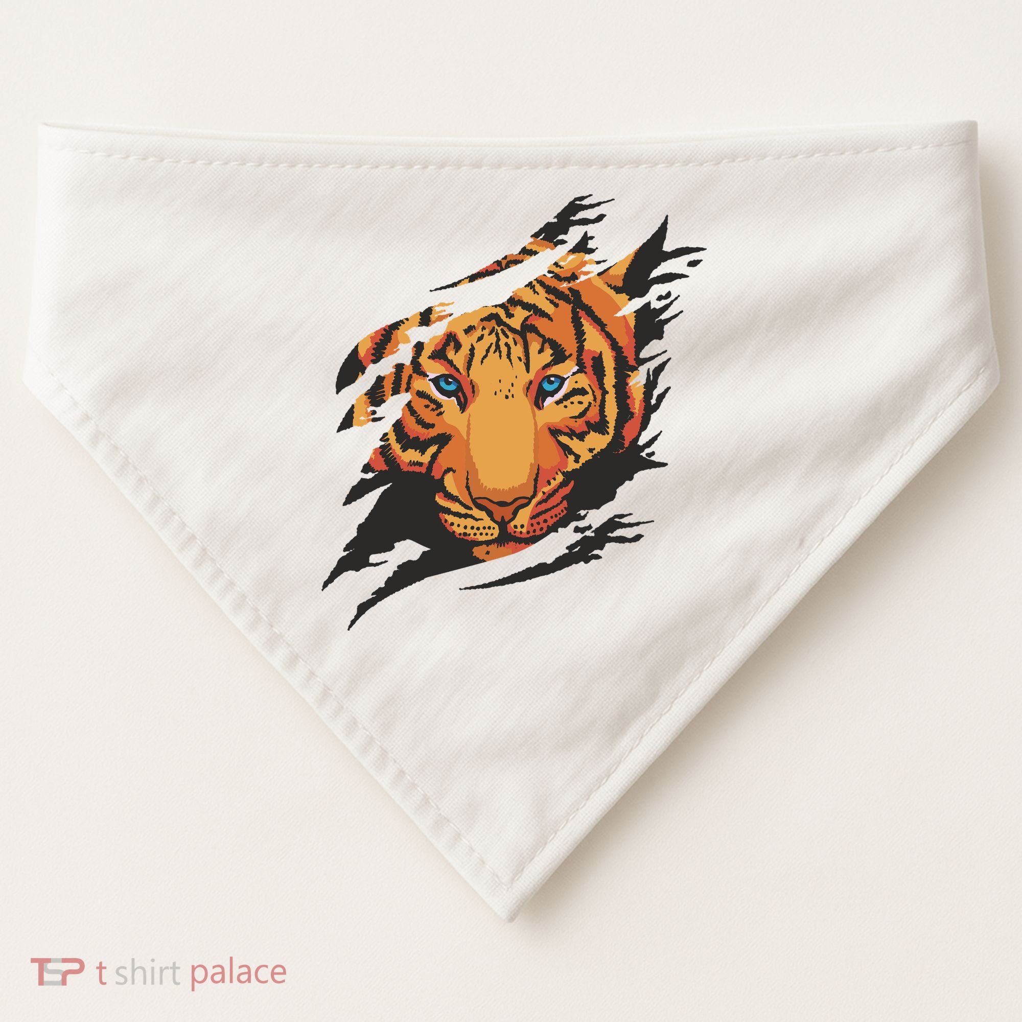 Tiger Wild Animal Ripped USA-Made Doggie Bandana