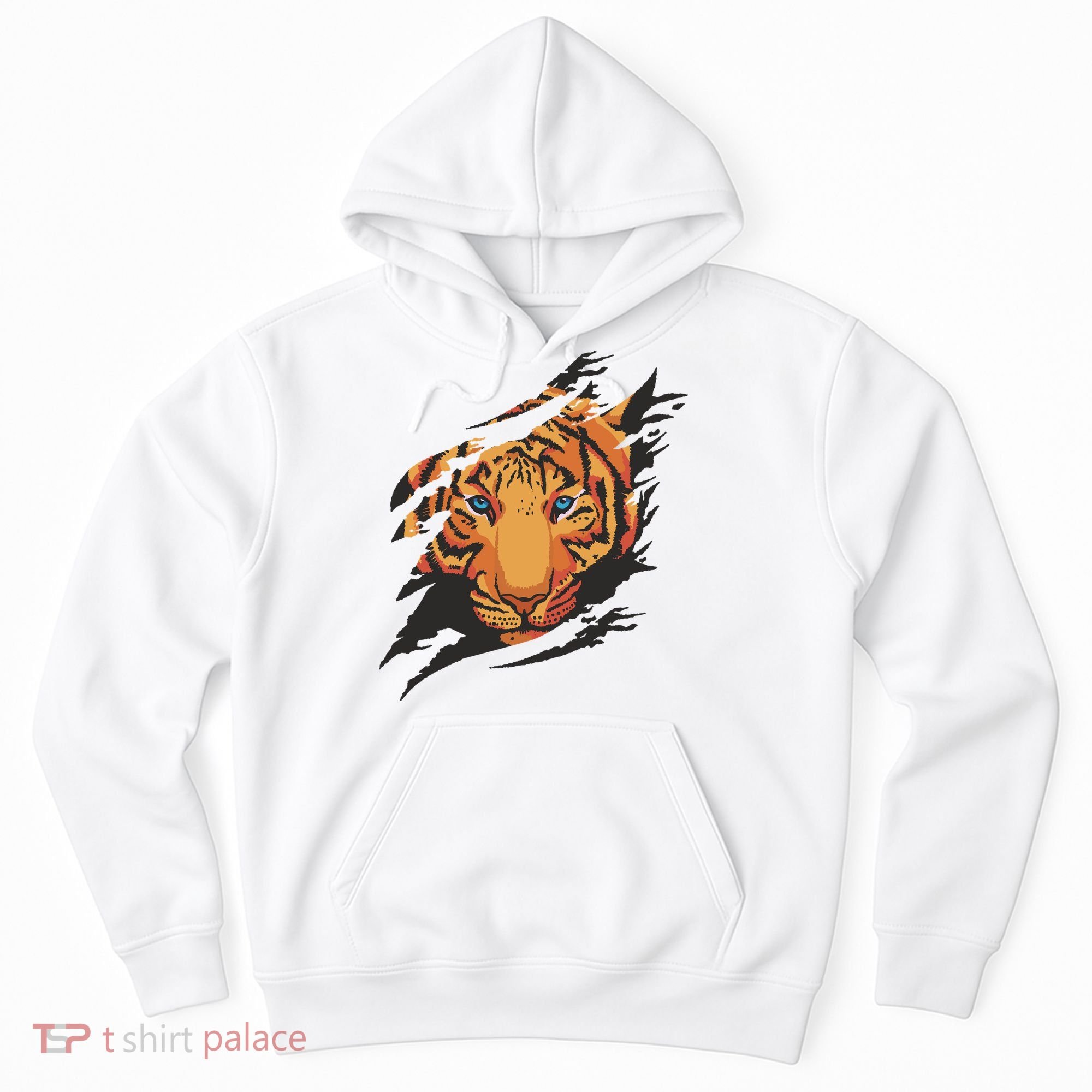 Tiger Wild Animal Ripped Hoodie