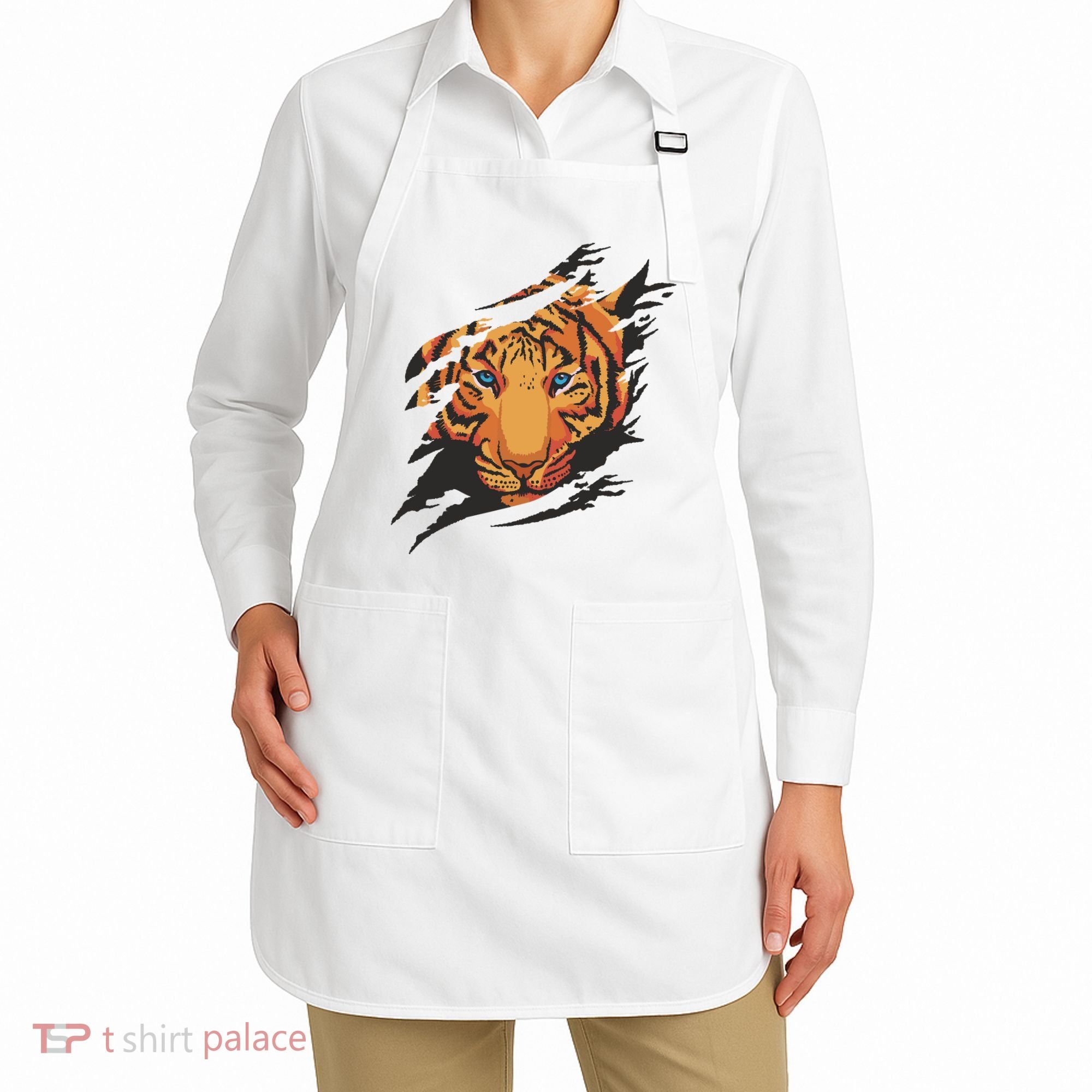 Tiger Wild Animal Ripped Apron